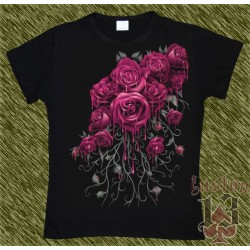 Camiseta Dark13 mujer, ramo de rosas 01