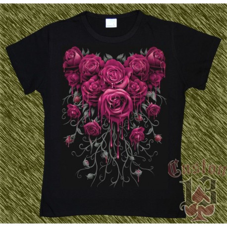 Camiseta Dark13 mujer, ramo de rosas 02