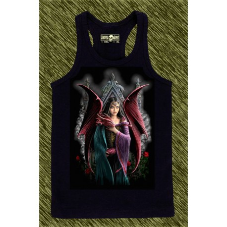 camiseta negra de tirantes, mi dragón