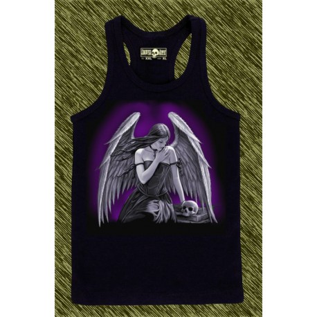 camiseta negra de tirantes, fallen angel