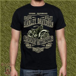 Camiseta negra, harley davidson, genuine motorcycles