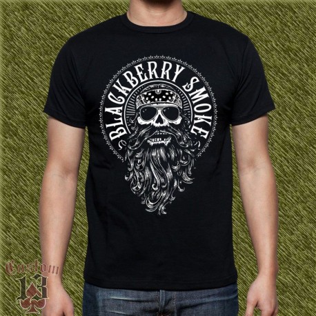 Camiseta negra, blackberry smoke, calavera con gafas