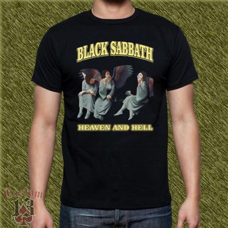 Camiseta negra, black sabbath, heaven and hell