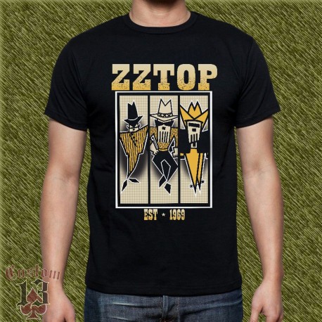 Camiseta negra, zz top, est. 1969