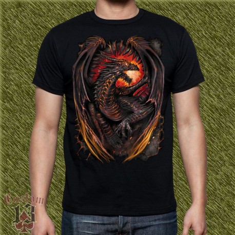 Camiseta dark13, dragón de fuego