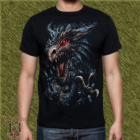 Camiseta dark13, dragón de piedra