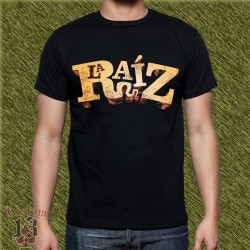 Camiseta negra, la raiz, beig