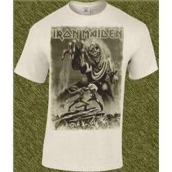 Camiseta beig, iron maiden, the number of the beast