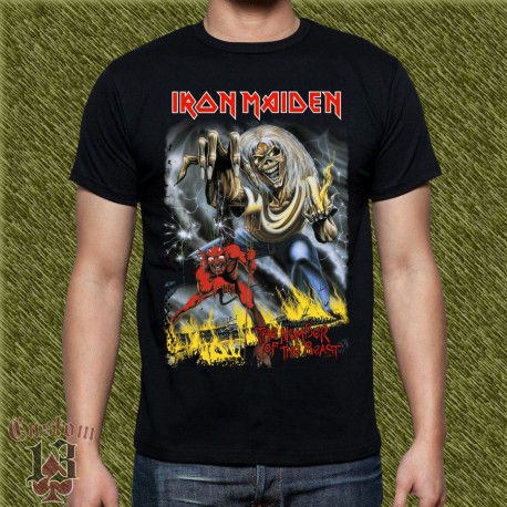 Camiseta negra, iron maiden, the number of the beast