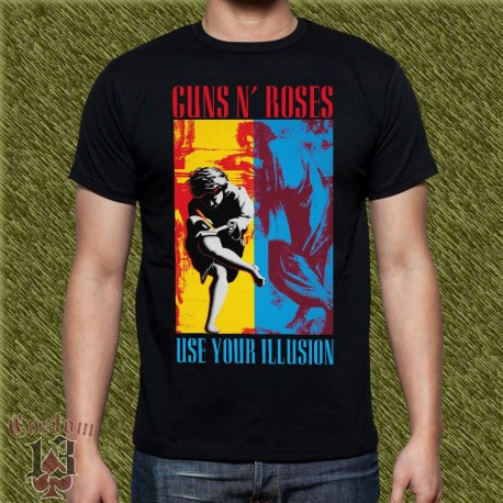 Camiseta negra, guns n roses, use your illusion