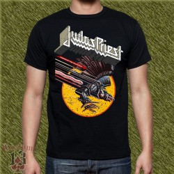 Camiseta negra, judas priest, screaming for vengance