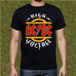 Camiseta negra, ac dc, high voltage