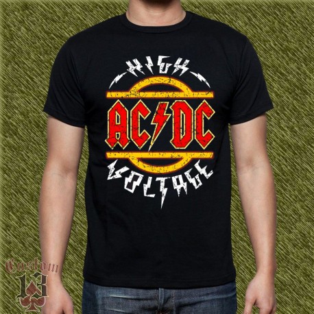 Camiseta negra, ac dc, high voltage