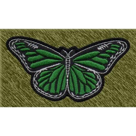 Parche bordado, mariposa 01, verde