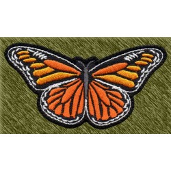 Parche bordado, mariposa 01, naranja y amarilla