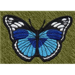 Parche bordado, mariposa 02, azul