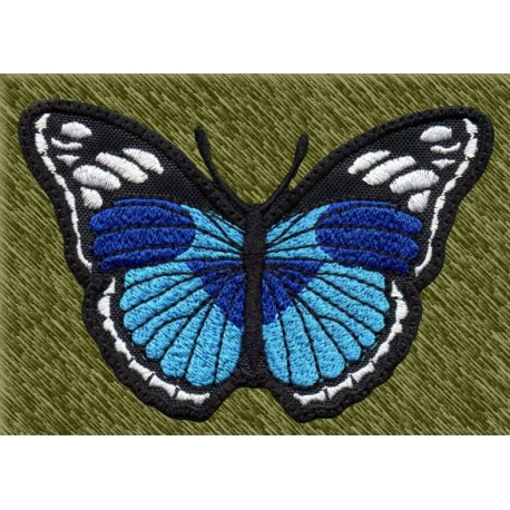 Parche bordado, mariposa 02, azul