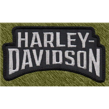 Parche bordado, harley davidson, nombre