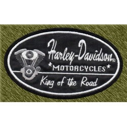 Parche bordado, harley davidson ovalado, king of the road