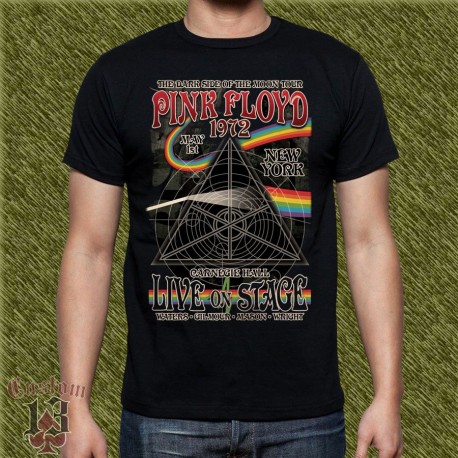 Camiseta negra, pink floyd, live on stage