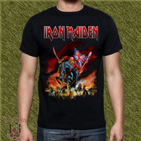 Camiseta negra, iron maiden, the trooper a caballo