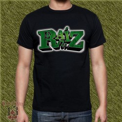 Camiseta negra, la raiz, verde