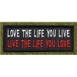 Parche bordado, stick love the life you live