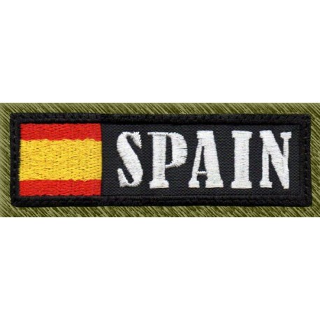 Parche bordado, stick spain borde negro