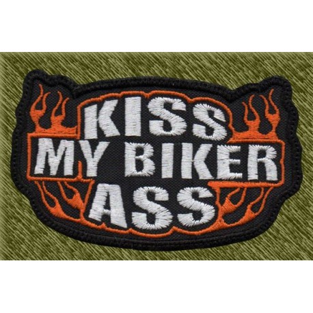 Parche bordado, kiss my biker ass