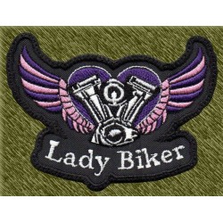 Parche bordado, lady biker