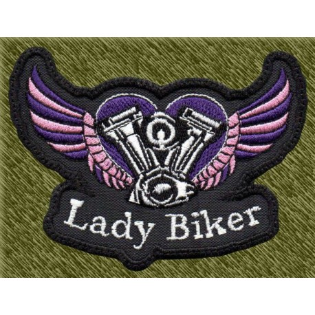 Parche bordado, lady biker