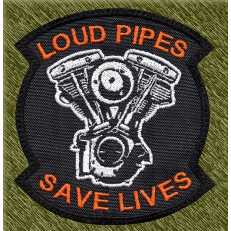 Parche bordado, loud pipes, save lives