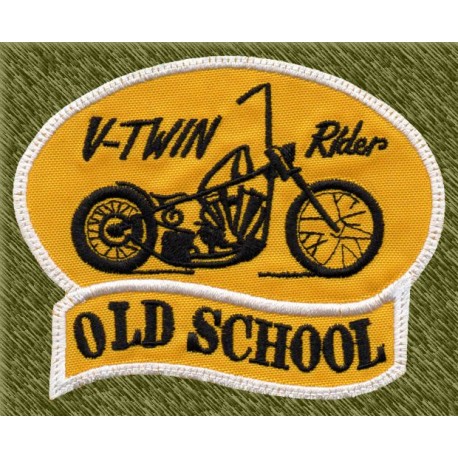 Parche bordado, v-twin old school