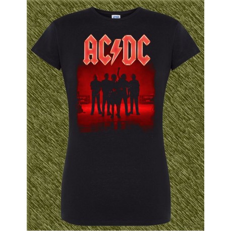 Camiseta negra de mujer, ac dc power up, banda