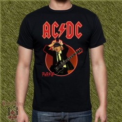 Camiseta negra, ac dc power up, angus