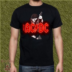 Camiseta negra, ac dc, power up, angus 2