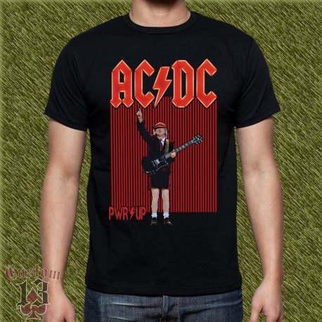 Camiseta negra, ac dc, power up, angus 3