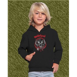 sudadera niño con capucha, motorhead logo rojo