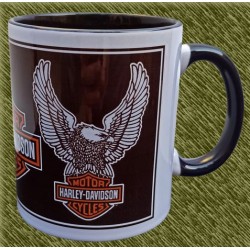 Taza de porcelana, harley logo con águilas