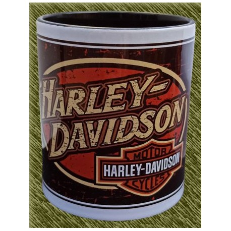 Taza de porcelana, harley ovalado logo vintage