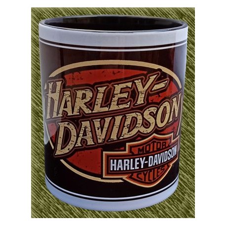 Taza de porcelana, harley ovalado logo