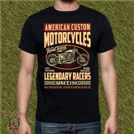 Camiseta negra, american custom