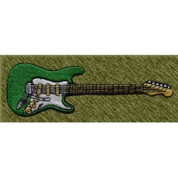 Parche bordado, guitarra fender verde