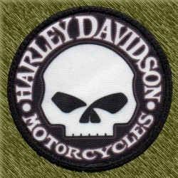 Parche sublimación, harley davidson, skull