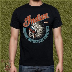 Camiseta negra, indian, american motorcycles, springfield