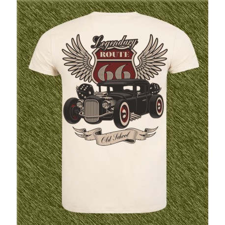 Camiseta beig, legedary route 66