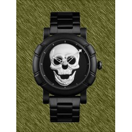 Reloj de acero, calavera...