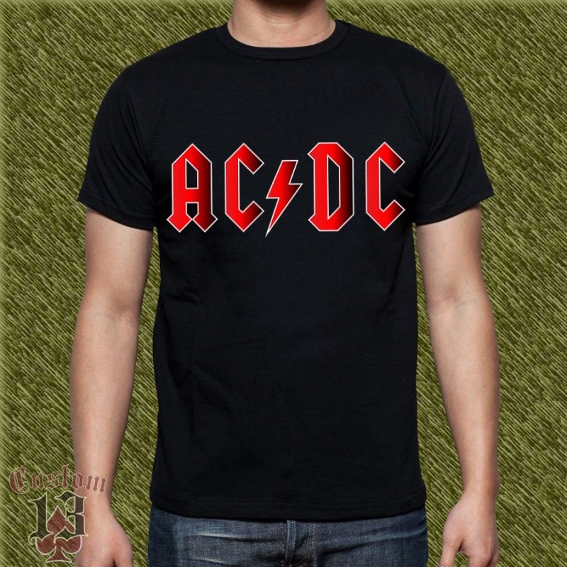 Camiseta AC DC letras rojas