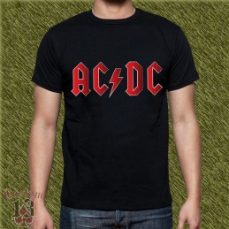 Camiseta AC-DC letras rojas degradadas