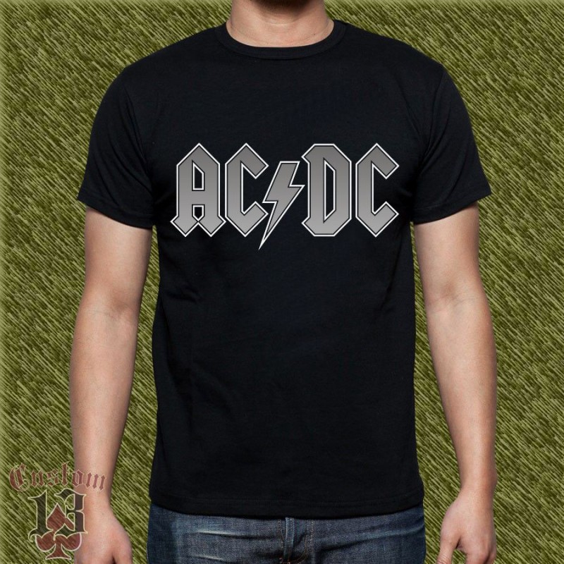 Camiseta AC-DC letras grises